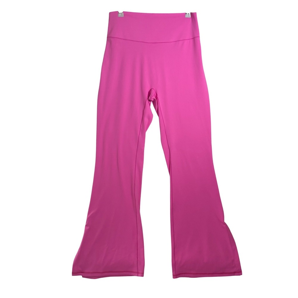 PINK Victoria's Secret Hot Pink High Waist Flare Yoga Pants Side Slit XL Barbie